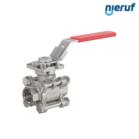 robinet à boisseau sphérique en acier inoxydable 3 pièces GK20 avec bride de montage selon DIN ISO 5211 DN15 - 1/2" pouce femelle