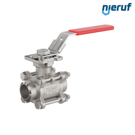 robinet à boisseau sphérique en acier inoxydable 3 pièces GK20 avec bride de montage selon DIN ISO 5211 DN25 a souder