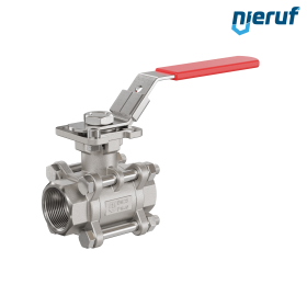 robinet à boisseau sphérique en acier inoxydable 3 pièces GK20 avec bride de montage selon DIN ISO 5211 DN25 - 1" pouce femelle