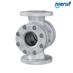 Flansch Schauglas DN65 Grauguss GG25 Borosilikatglas Version mit Tropfnase
