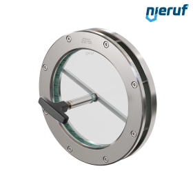 Behälter-Schauglas mit PTFE-Scheibenwischer DN150 BS04 Edelstahl 1.4571 Borosilikatglas 0,0 bar