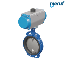 Butterfly valve DN 200 AK01 NBR-70-black DVGW gas pneumatic actuator single acting normally closed