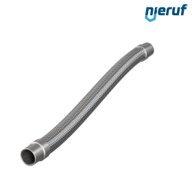 Ανοξείδωτος κυματοειδής σωλήνας ES01 DN32 - 42.4 mm με μονοπλή πλέξη και συγκολλημένα άκρα μήκος 500 mm