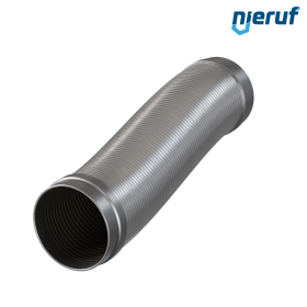 Ανοξείδωτος κυματοειδής σωλήνας ES01 DN150 - 168.3 mm με διπλή πλέξη και συγκολλημένα άκρα μήκος 1000 mm