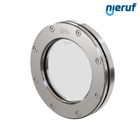 Behälter-Schauglas DN100 BS04 Edelstahl 1.4571 Graphit Borosilikatglas 0,0 bar