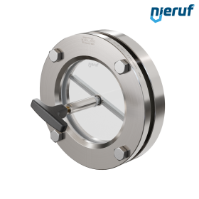 Behälter-Schauglas mit PTFE-Scheibenwischer DN100 BS01 Edelstahl 1.4571 PTFE Borosilikatglas 2,5bar