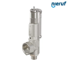 soupape de sûreté 3/4" mâle  x 1 1/4" femelle SV10 fluides gazeux, acier inoxydable PTFE, avec levier