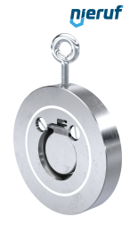 Zwischenflansch-Rückschlagklappe DN32 ZR02 Edelstahl 1.4408 PTFE