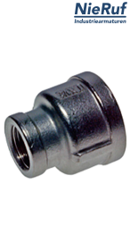 reducing socket 2" x 1 1/2" inch NPT female thread stainless steel 316L