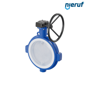 PFA-Absperrklappe PTFE AK09 DN300 ANSI150 Handradgetriebe EPDM Einlage