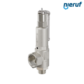 Zawór bezpieczeństwa 1" GZ  x 1 1/2" GW SV09 neutralne media gazowe, Stal nierdzewna FKM, Dźwignia