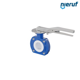 PFA-Butterfly-valve PTFE AK10 DN40 PN10-PN16 lever EPDM insert