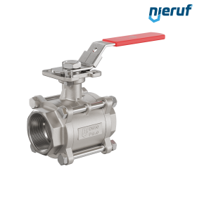 robinet à boisseau sphérique en acier inoxydable 3 pièces GK20 avec bride de montage selon DIN ISO 5211 DN50 - 2" pouce femelle NPT