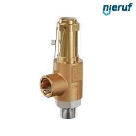safety valve gunmetal SV19 DN15 1/2 m x 1/2 fm gastight without lifting device PTFE