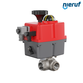 valvola a sfera a 3 vie con attuatore elettrico 24-240V DN20 - 3/4" pollici acciaio inossidabile a passaggio ridotto con incavo a forma di T