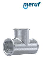 Racor en T n.º 130 de fundición maleable, DN50 - 2", galvanizado