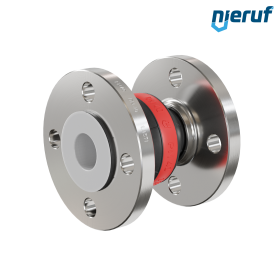 Rubber expansion joint PTFE lining DN40 type KP04 stainless steel flanges EPDM