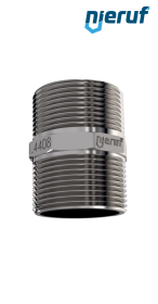 mamelon double 1/4" pouce acier inoxydable 316 mâle