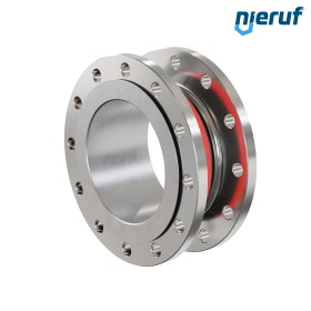 Rubber expansion joint guide pipe DN200 PN16 type KP04 stainless steel flanges EPDM