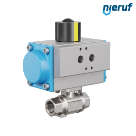Válvula de bola neumática DN15 - 1/2" con actuador rotativo de simple efecto PK02