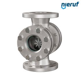 Flansch Schauglas DN65 Edelstahl 1.4408 Flansch PN40 Borosilikatglas Version mit PTFE-Rotor