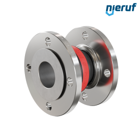 Rubber expansion joint guide pipe DN65 type KP04 stainless steel flanges EPDM
