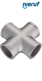 raccordo a croce 1/4" pollici acciaio inossidabile 316 angolo di 90° filett. interna