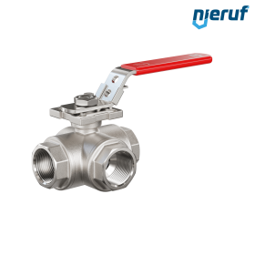 valvola a sfera a 3 DN25 - 1" pollici GK09 acciaio inossidabile con incavo a forma di T