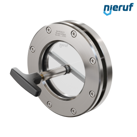 Behälter-Schauglas mit PTFE-Scheibenwischer DN80 BS04 Edelstahl 1.4571 Graphit Borosilikatglas 0,0 bar