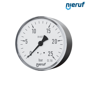 Manometer G 1/2" axial 63 mm Stahl MM04 0 - 25,0 bar ohne Füllung, trocken