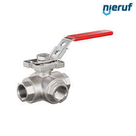valvola a sfera a 3 DN15 - 1/2" pollici GK09 acciaio inossidabile con incavo a forma di L