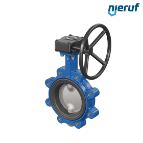 Butterfly valve AK02 DN 125 PN10-PN16 FPM Worm gear