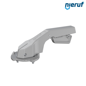 Handhebel HB01 aus Aluminium mit grauem Griff Größe 0 F05 14mm