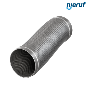 Ανοξείδωτος κυματοειδής σωλήνας ES01 DN200 - 219.1 mm με μονοπλή πλέξη και συγκολλημένα άκρα μήκος 500 mm