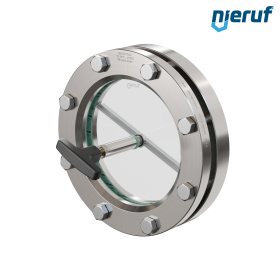 Behälter-Schauglas mit PTFE-Scheibenwischer DN125 BS01 Edelstahl 1.4571 Borosilikatglas 2,5bar