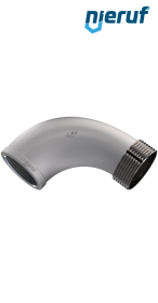 raccordo ad angolo 1 1/4" pollici acciaio inossidabile 316 angolo di 45° filett. internaxfilett. esterna