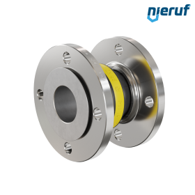Rubber expansion joint guide pipe DN65 type KP04 stainless steel flanges NBR
