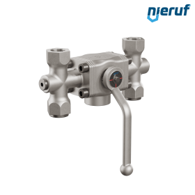 robinet de dérivation à boisseau sphérique DN20 - 3/4" pouce GK16 lumière en T femelle (entrée) 1" pouce