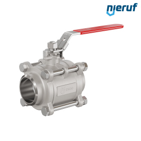 robinet à boisseau sphérique en acier inoxydable 3 pièces DN50 - 2" pouce avec extrémités à souder