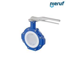Butterfly-valve PTFE AK10 DN150 PN10-PN16 lever silicone insert