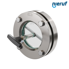 Behälter-Schauglas mit PTFE-Scheibenwischer DN80 BS01 Edelstahl 1.4571 Borosilikatglas 2,5bar