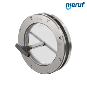 Behälter-Schauglas mit PTFE-Scheibenwischer DN125 BS04 Edelstahl 1.4571 PTFE Borosilikatglas 0,0 bar