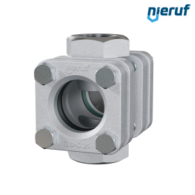 Schauglas G 1 1/2" Zoll Stahlguss 1.0619 40 bar Innengewinde BSP Borosilikatglas Standard-Version