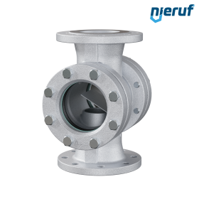 Flansch Schauglas DN100 Grauguss GG25 Natron-Kalk-Glas Version mit Klappe