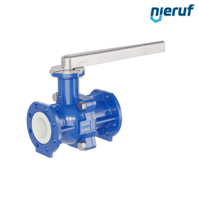 valvola a sfera flangiata PFA FK13 DN80 - 3" pollici PN10/16 in ghisa sferoidale 5.3103 con leva in acciaio