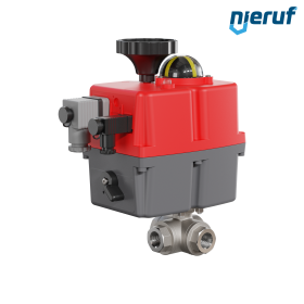 Válvula de bola de 3 vías eléctrica 24-240V DN10 - 3/8" acero inoxidable paso reducido con paso en L