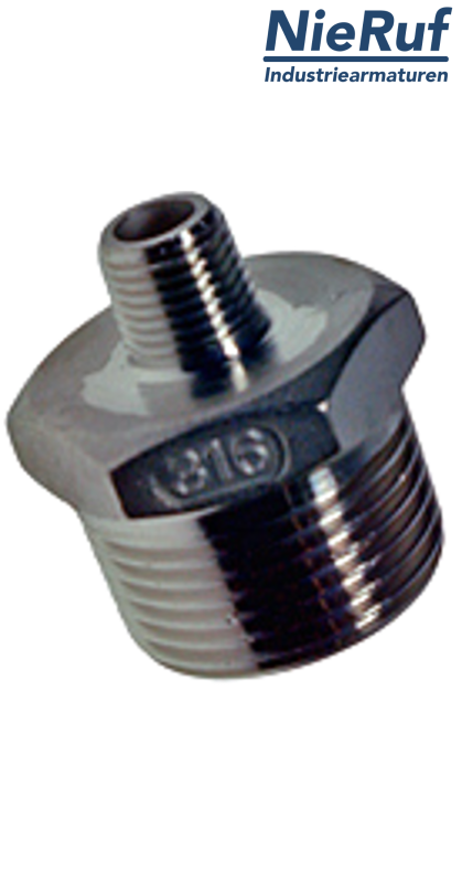Μειωτικό νίπελ 3/4" x 1/2" ίντσα NPT ΕΣ ανοξείδωτος χάλυβας 316L
