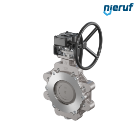 valvola a farfalla triplo eccentrico acciaio inox AK14 DN 125 PN10-16 volantino