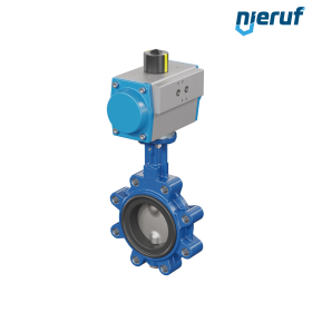 Butterfly valve DN 80 AK02 NBR-70-black DVGW gas pneumatic actuator double acting