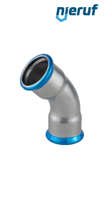 raccord coudé à sertir 45° F x F DN12 - 15,0 mm acier inoxydable